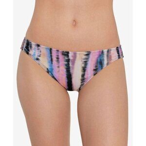 SALT+COVE MACY'S BLACK LAVENDER TIE DYE LOW RISE BIKINI BOTTOM SIZE SMALL NWT